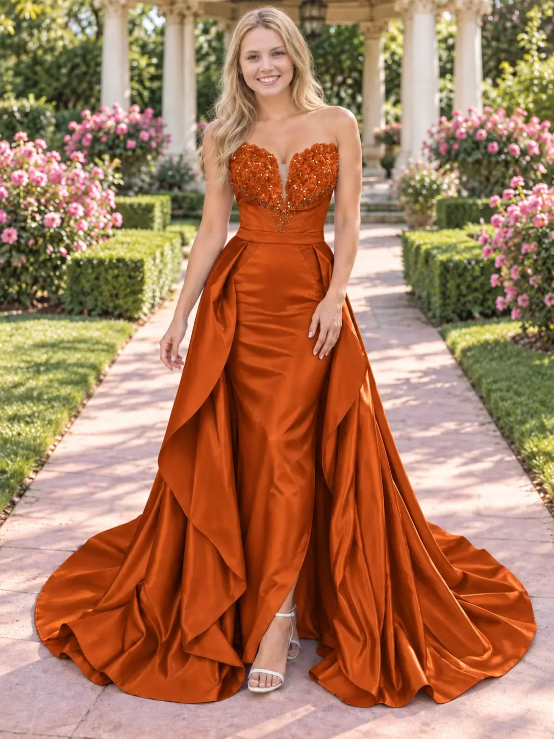 Strapless Sequin Prom Dress 