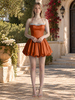 Beading Bubble Hem Mini Dress 