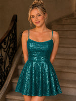 Sequin Scoop Neckline Mini Dress 
