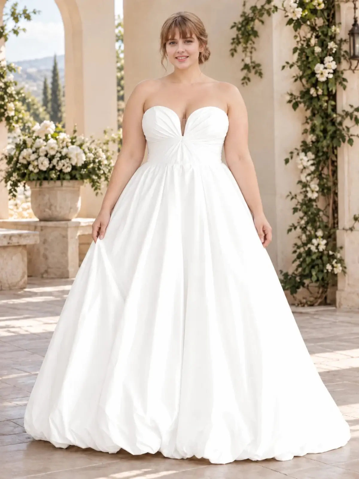 A-Line Wedding Dress with Ruched Bodice Detail