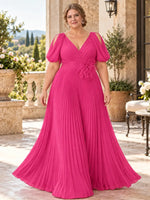 A-Line Mother of the Bride Dress with Feather Details