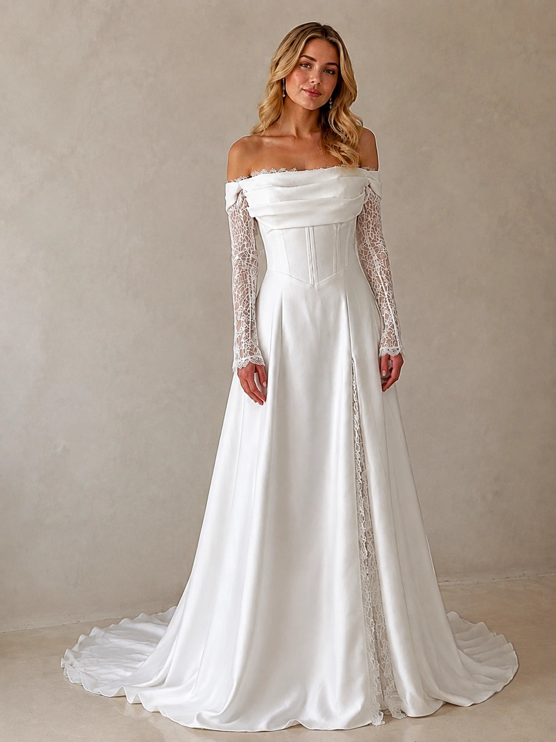 Lace Long Sleeves Wedding Dress 