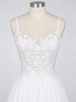 Applique Slit Chiffon Wedding Dress