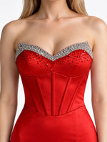 Beaded High Slit Prom Dress