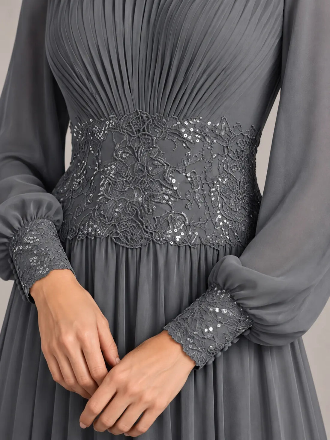 Chiffon Mother of the Bride Dress with Jewel Neckline