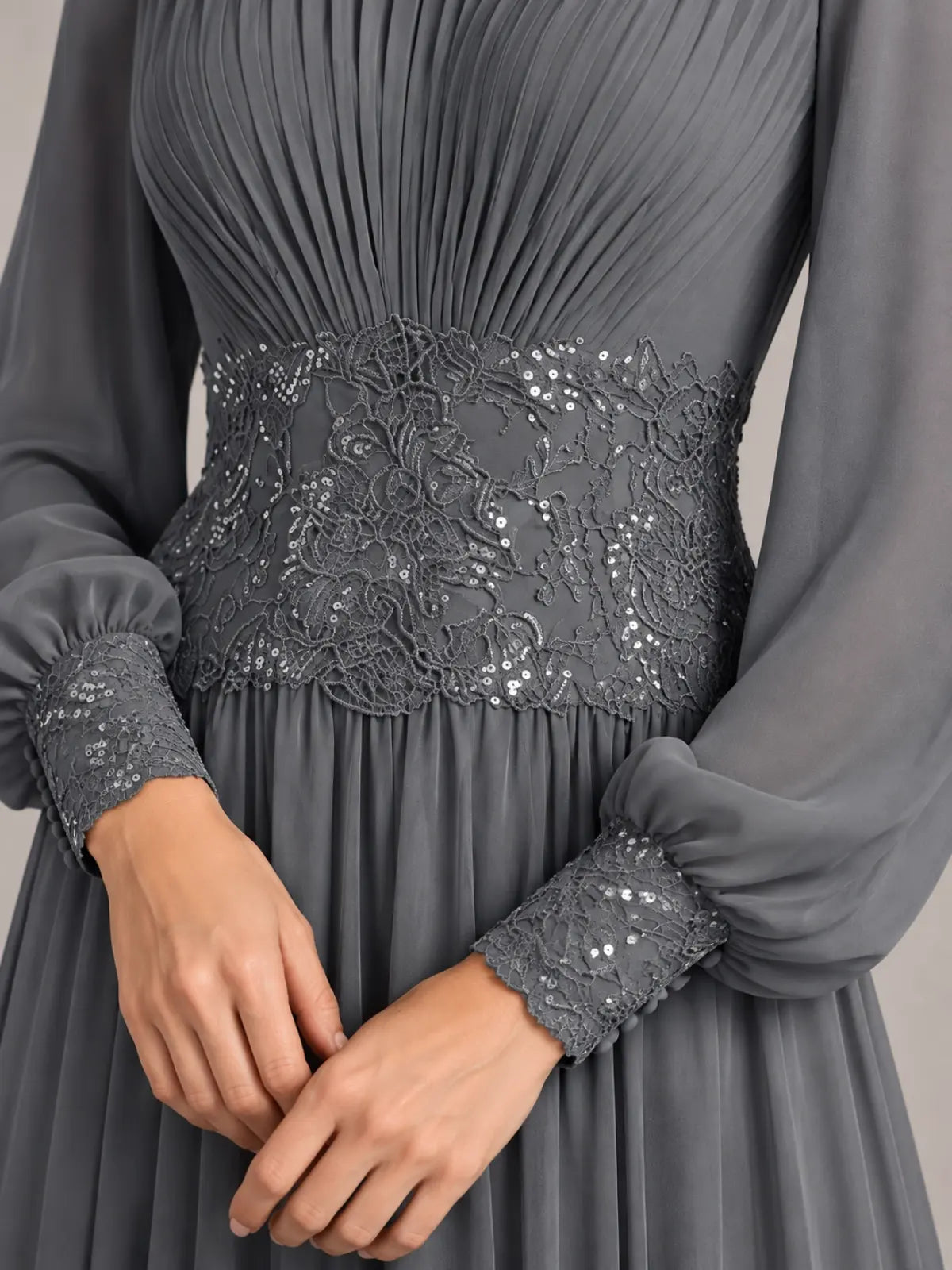 Chiffon Mother of the Bride Dress with Jewel Neckline