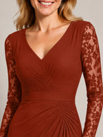Mermaid Mother of the Bride Dress with Long Lace Sleeves