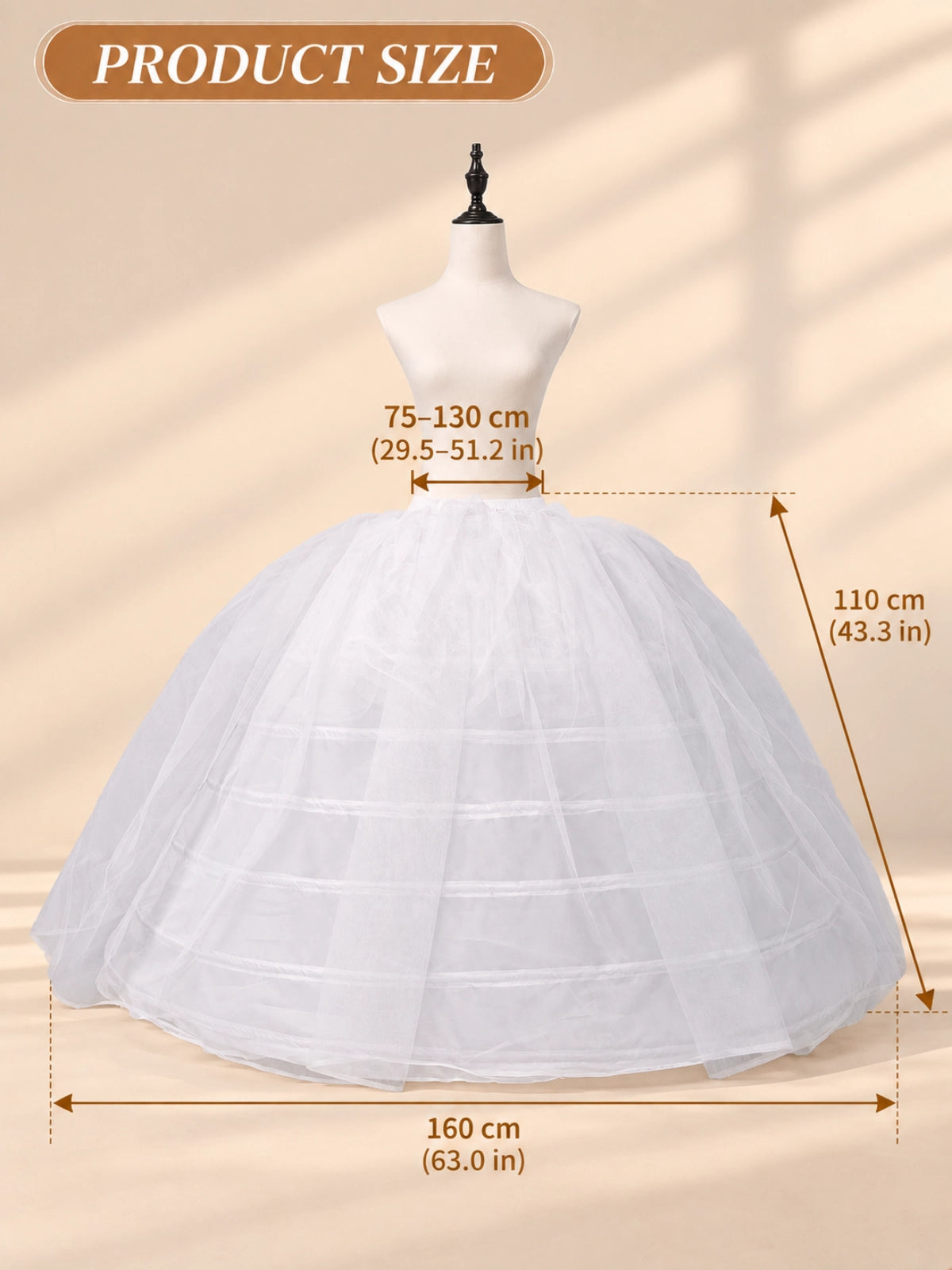 Adjustable Bridal Hoop Petticoat 