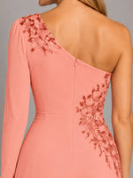 One-Shoulder Mother of the Bride Dress with Appliques