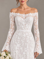 Lace Wedding Dress with Off-the-Shoulder