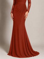 Mermaid Mother of the Bride Dress with Long Lace Sleeves