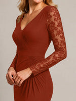 Mermaid Mother of the Bride Dress with Long Lace Sleeves