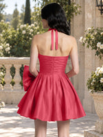 Halter Oversized Bow Mini Dress 