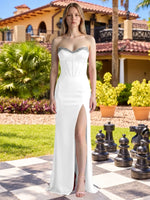 Beaded High Slit Prom Dress 
