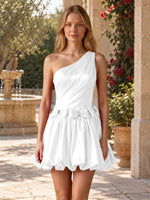 One-Shoulder Bow Mini Dress 