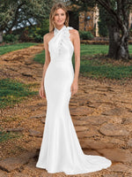 Silk-like Bridesmaid Dress with 3D Floral 