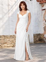Chiffon Mother of the Bride Dress with Lace Appliques 