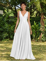 A-line Bridesmaid Dress with Cross-Over Bodice