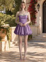 Beading Bubble Hem Mini Dress 