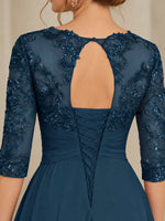 Three Quarter Sleeve Mother Dress-Plus Size