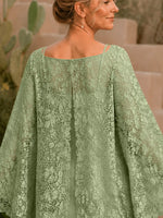 Two-piece Mother of the Bride Dress with Lace Top-Plus Size