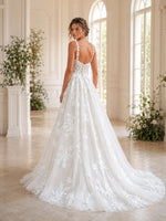 Lace Wedding Dress with Wide Strap Design