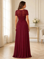 Lace Mother of the Bride Dress with Short Sleeves