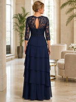 A-Line Long Lace Mother of the Bride Dress