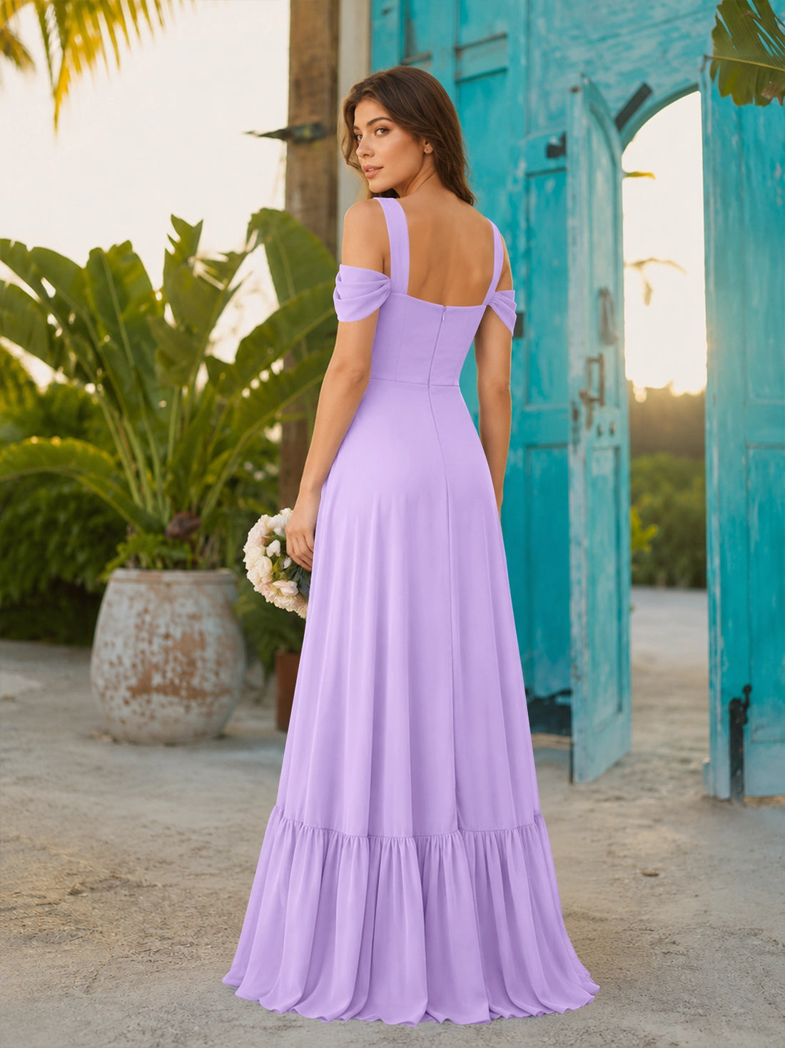 A-line Bridesmaid Dress with High Slit