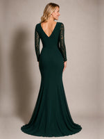 Mermaid Mother of the Bride Dress with Long Lace Sleeves