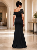 Stretch Crepe Mother of the Bride Dress with Beaded