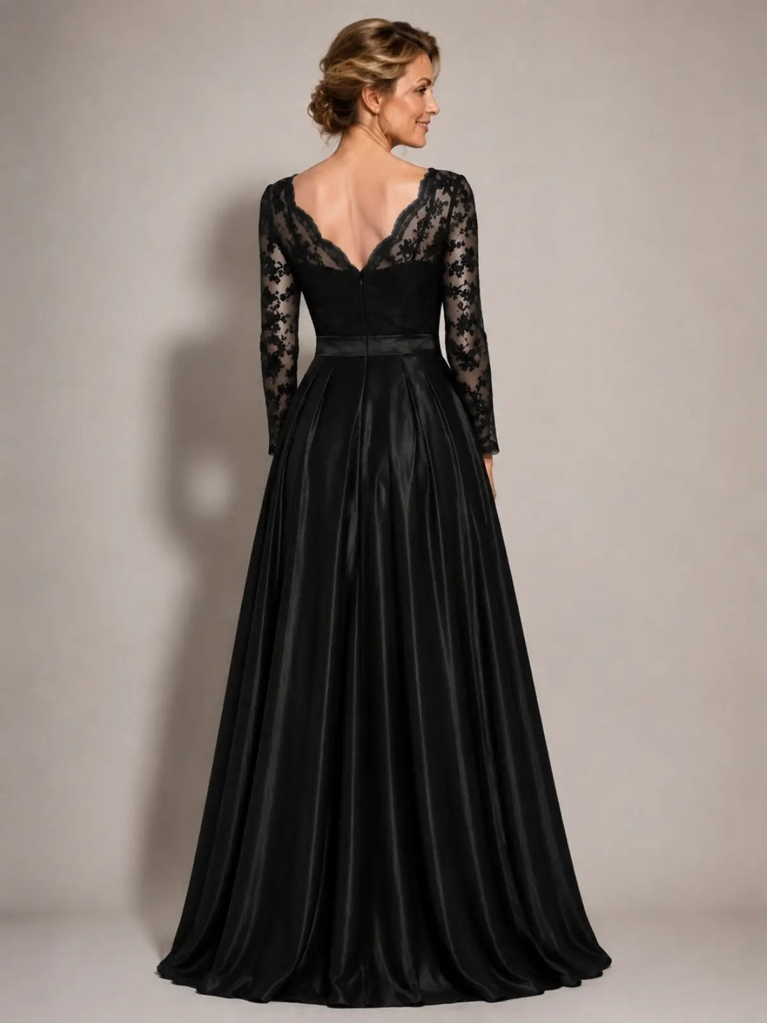 Satin Mother of the Bride Dress with Appliques