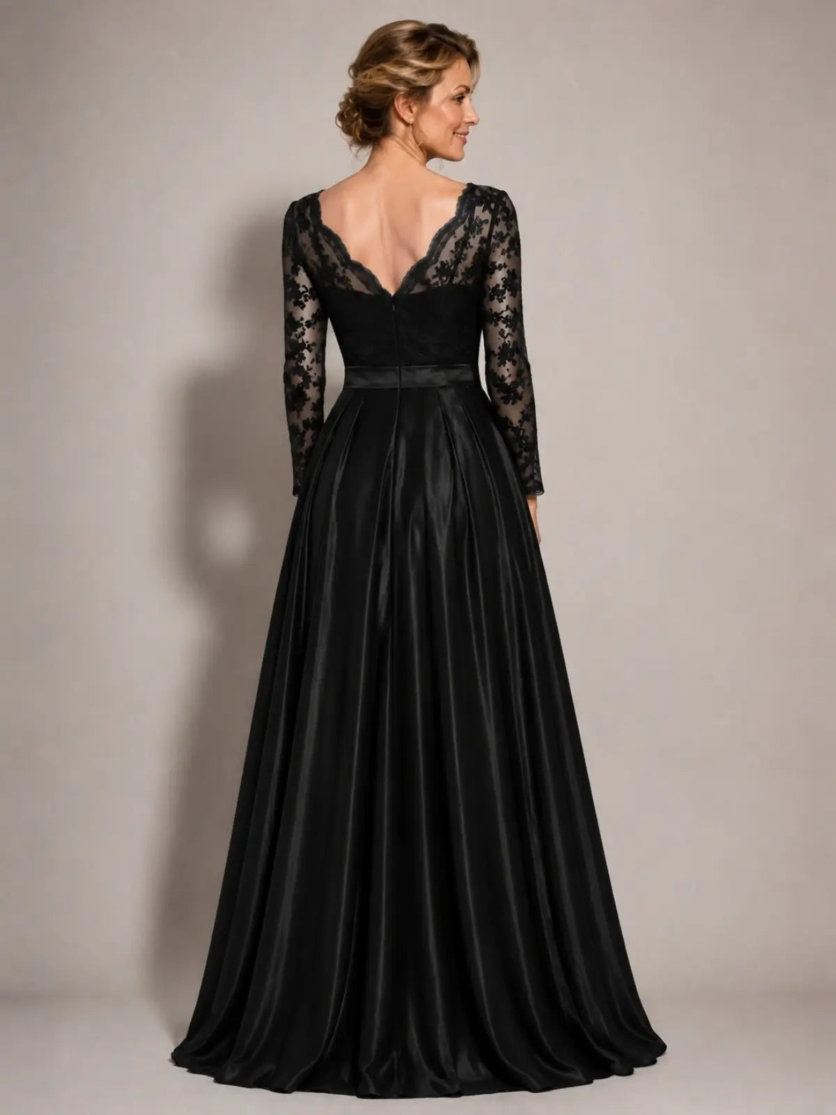 Satin Mother of the Bride Dress with Appliques