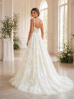 Lace Wedding Dress with Wide Strap Design