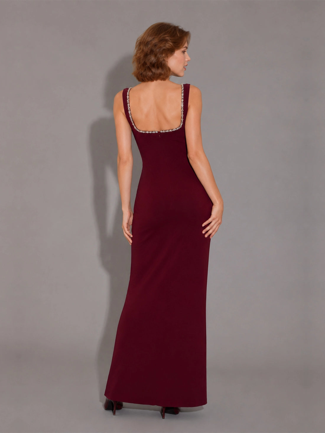 Sheath Prom Dress with Crystal Trim
