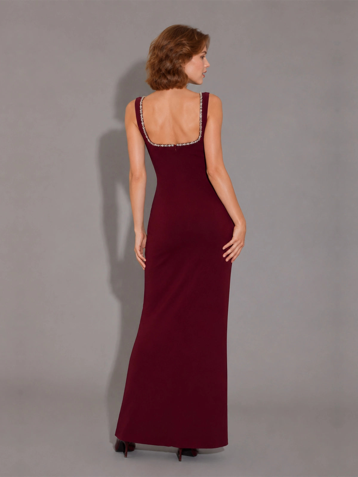 Sheath Prom Dress with Crystal Trim