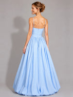 Iridescent Taffeta Prom Dress with High Slit