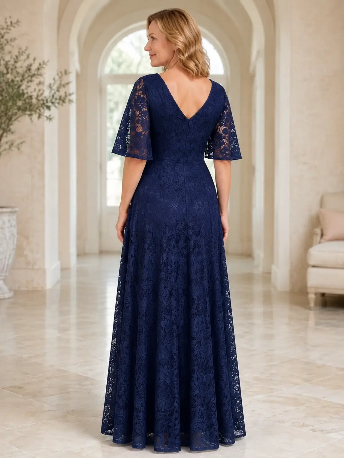 A-Line Lace Mother of the Bride Dress