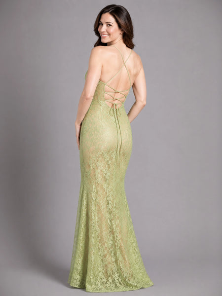 Lace Prom Dress with V-neck 