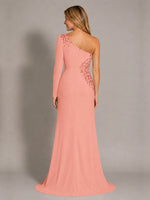 One-Shoulder Mother of the Bride Dress with Appliques