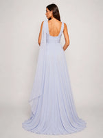 Chiffon Bridesmaid Dress with Draped Scarf