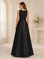 Round Neck Mother of the Bride Dress with Beaded