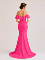 Mermaid Bridesmaid Dress with Ruffle Design