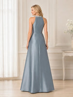 Halter Neck Mother of the Bride Dress with Slit