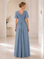 Chiffon Wedding Dress with Flutter Sleeves