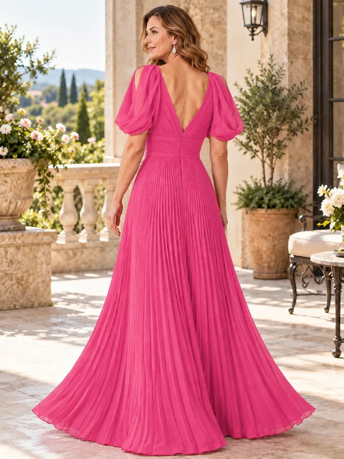 A-Line Mother of the Bride Dress with Feather Details