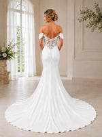 Off-the-Shoulder Wedding Dress with Appliques