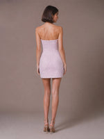 Velvet Sequin Homecoming Dress with Sweetheart Neckline