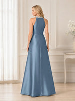 Halter Neck Mother of the Bride Dress with Slit