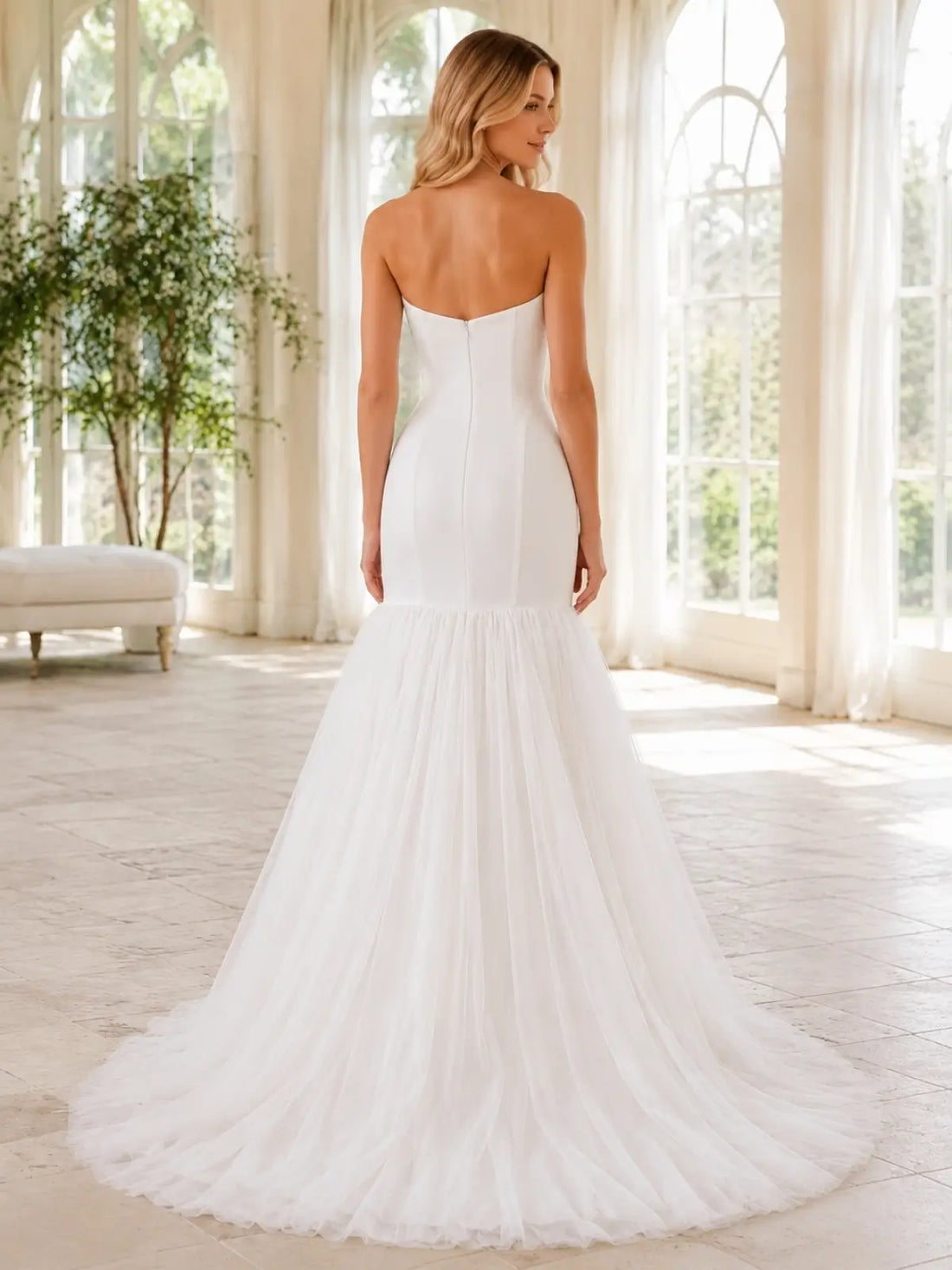 Sweetheart Wedding Dress with Center-Knot Ruched Bodice